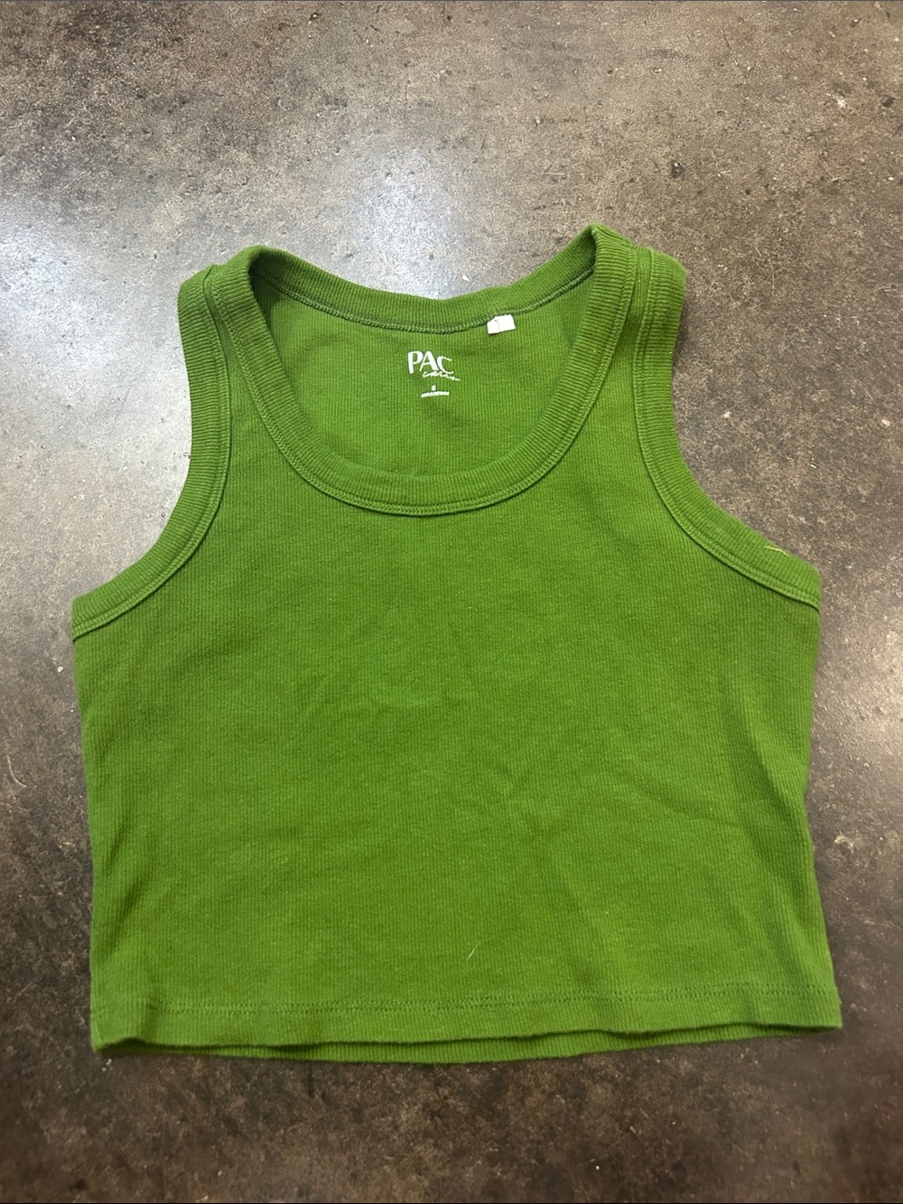 PacSun Green Ribbed Cropped Tank Top